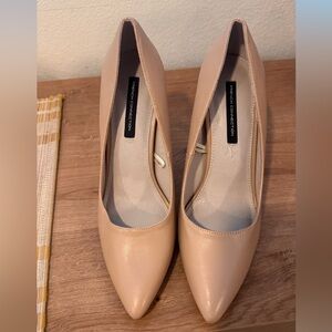 French Connection Nude/Blush Pink Vegan Leather Heels